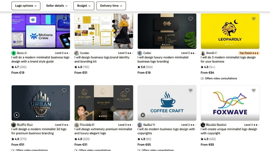 Muestra de Servicios de diseño gráfico en Fiverr